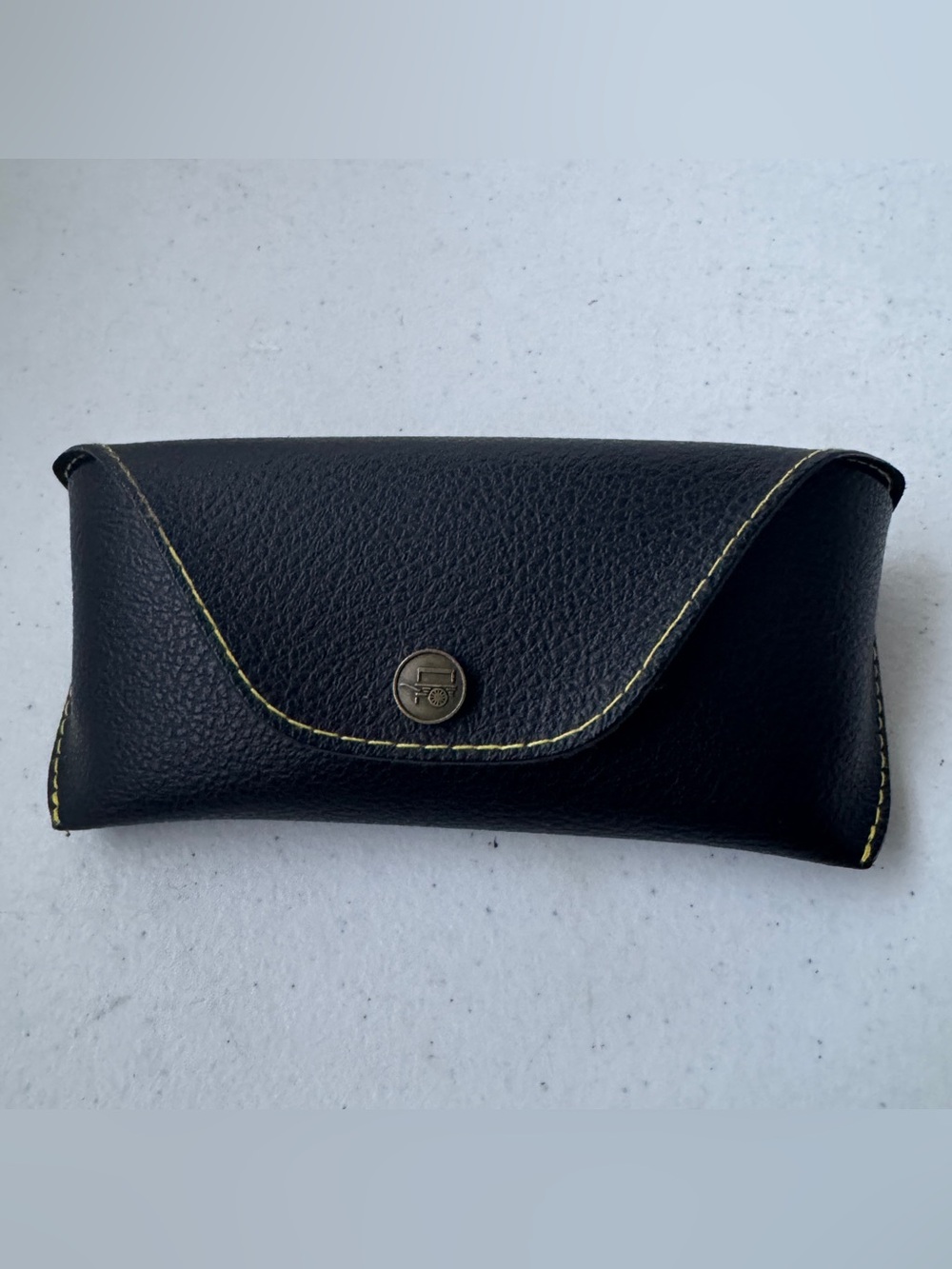 MOSCOT Black Sunglasses Case with Yellow Stitching